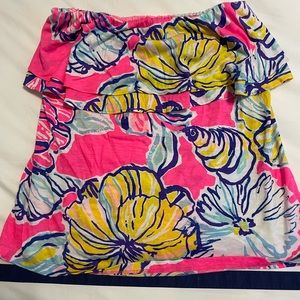 Lilly Pulitzer Medium strapless tropical top